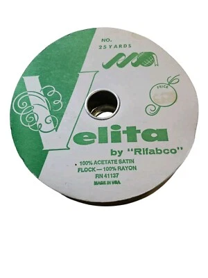 Vintage Chocolate Brown 1.5 "Velvet Ribbon Rayon  Christmas Crafts Tree 25 Yds - Image 1 of 4