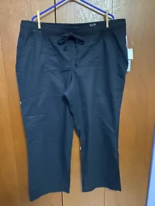 Koi By Kathy Peterson Scrub Pants 3X Petite Black Pockets Draw String - Picture 1 of 11