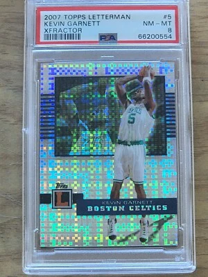 2007 TOPPS LETTERMAN KEVIN GARNETT XFRACTOR PSA 8 POP 1 #1/25 - Image 1 of 2