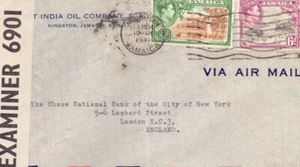 CUBIERTA DE AIRE CENSURADA JAMAICA 1941 AL REINO UNIDO - Imagen 1 de 2