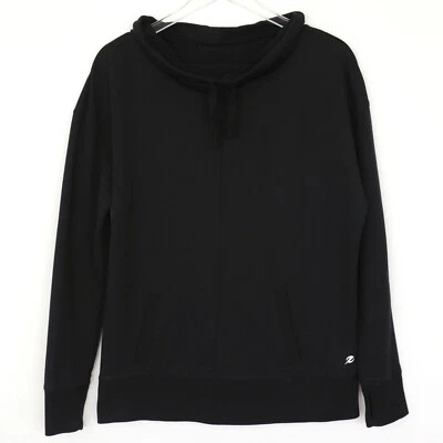 Sudadera pulóver de manga larga para mujer Energy Zone talla grande negra con agujeros para los pulgares Foto 1 de 4