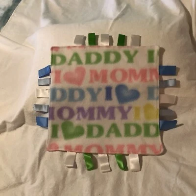 BABY TAGGIE BLANKIE РУЧНОЙ РАБОТЫ 11 «X 11» белый MINKY MOMMY DADDY - Изображение 1 из 4