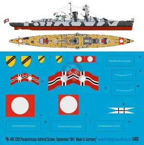 Peddinghaus 1/400 Admiral Scheer German Kriegsmarine Cruiser WWII Markings 3385 - Picture 1 of 1