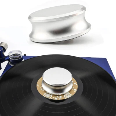 Silver LP Vinyl Record Player Balanced Disc Stabilizer Turntable Weight Clamp - Image 1 of 4