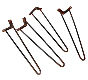 4 Mid Century Wrought Iron Hairpin Legs - Picture 1 of 5