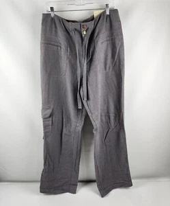 Soft Surroundings Pants Womens Large 14-16 Gray Linen Blend Cargo Wide Leg NWT - Picture 1 of 12