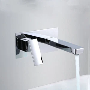 Grifo de fregadero de baño de mango único montaje en pared cromo latón mezclador - Imagen 1 de 9