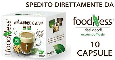 FOODNESS 10 Capsule Caffè GINSENG VEGAN Vegano Con Zucchero Di Cocco Dolce Gusto • 4.17€
