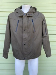 New ZARA Dark Green Parka Jacket Hoodie Long Sleeve Pockets Zipper size M P43 - Picture 1 of 11