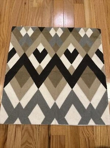 Beautiful Accent Pillow Cover Completely Embroidered On Front 18x18 Earth Tones - Picture 1 of 11