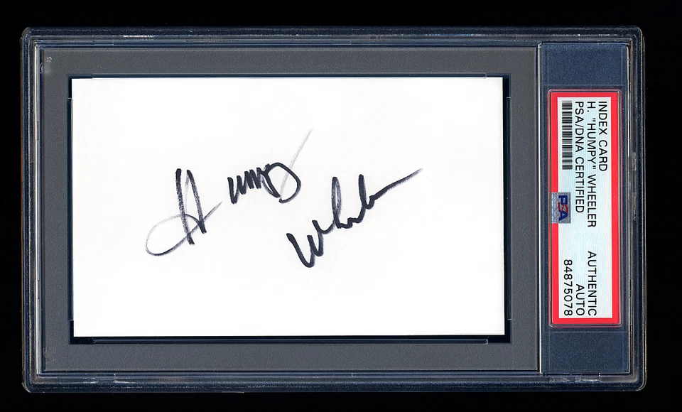 HUMPY WHEELER SIGNED MINT INDEX CARD PSA/DNA AUTOGRAPHED NASCAR MOTORSPORTS HOF - Image 1 of 1