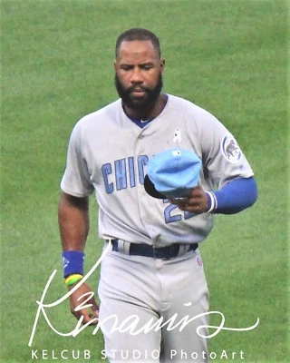 Original Jason Heyward Chicago Cubs Game Pic Var Size PhotoArt 2016 World Series - Image 1 of 4