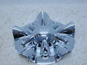 KMC 255L190 CUSTOM ALLOY WHEEL NEW CHROME BOLT ON CENTER CAP & KEY #2C-5 - Picture 1 of 2