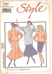 UNCUT Style 1110 Vintage Jersey Knit Sweatshirt T Shirt Top & Skirt Age 10 - 14 - Picture 1 of 4