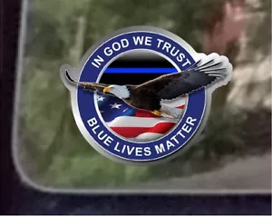 ProSticker 1096 (One) 4" In God We Trust Blue Lives Matter Decal Sticker - Picture 1 of 1