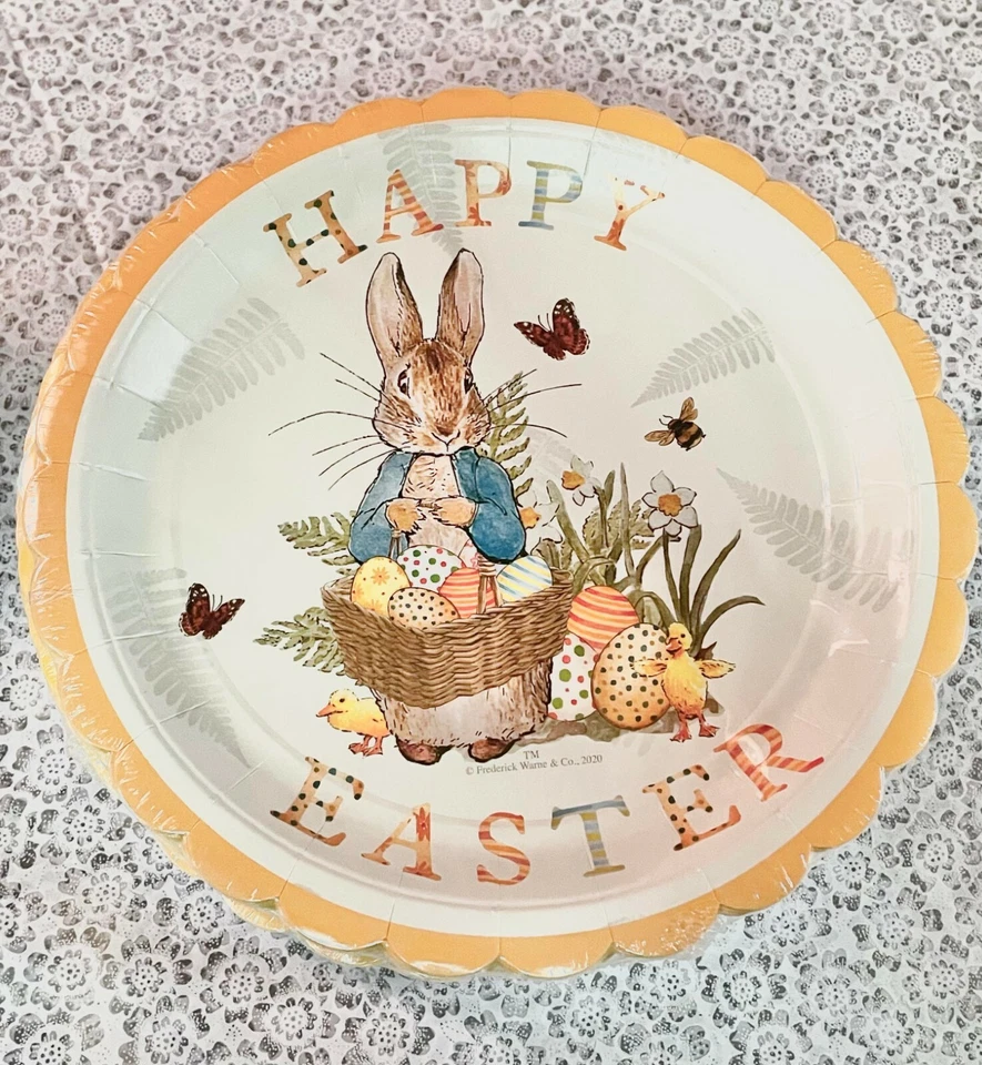 Peter Rabbit Plates, Birthday, Party, Easter Decorations  16 Plates  9x9 inches - Image 1 of 1