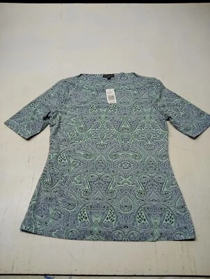 Nuevo con etiquetas Top de cachemira de manga corta multicolor The Limited para mujer - Pequeño  Foto 1 de 4