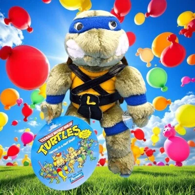 Teenage Mutant Ninja Turtles Leonardo Plush Suction Cups 1989 TMNT 9in Orig Tag - Image 1 of 4