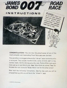JAMES BOND 1965 Gilbert / Sears ROAD RACE INSTRUCTION SHEETS 8 PAGES - Picture 1 of 1