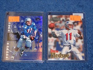 DREW BLEDSOE CURTIS MARTIN NEW ENGLAND PATRIOTS 1997 LEAF RUN & GUN 3139/3500