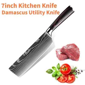 7 Zoll Küchenbeil Edelstahl Japanische Damaskus Stil Küchenmesser Geschenk DHL - Bild 1 von 11