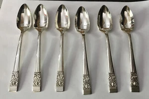 6 X Oneida Community Silver Plate Hampton Court 15.5cm Grapefruit Spoons Cutlery - Picture 1 of 6