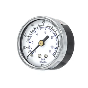 Dry Center Back Mount Pressure Gauge with 2" Dial, 0-160 PSI, 1/4" Male NPT - Picture 1 of 8
