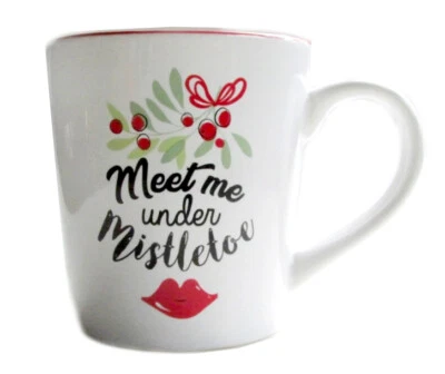 Taza de café Gibson Home "Meet Me Under Mistletoe" 16 oz taza novedad ENVÍO RÁPIDO Foto 1 de 2