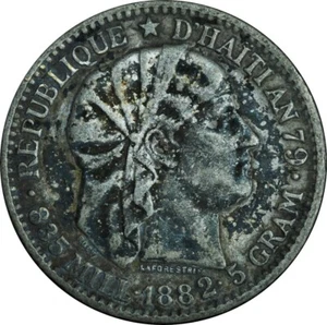 1882 Haiti 20 Centimes VF-XF Condition Dark Patina - Picture 1 of 2