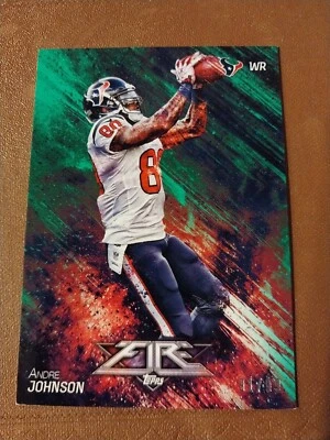 2014 ANDRE JOHNSON TOPPS FIRE GREEN NFL CARD /99 HOUSTON TEXANS MIAMI #15 'CANES - Image 1 of 2