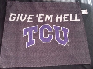NCAA TCU Horned Frogs "GIVE 'EM HELL" Game Towel (Kanata Towels)  - Picture 1 of 2