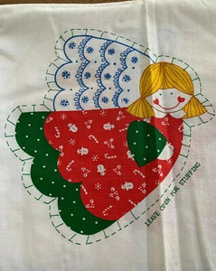 Spring Mills Christmas Angel Stuffed Ornament Fabric Panel vintage Set of 6 - Picture 1 of 3