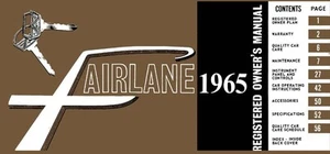 Ford Fairlane 1965 dueños guía de usuario manual referencia operador libro fusiona fluidos - Imagen 1 de 1