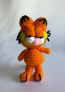 Peluche Garfield Amigurumi 6" nuovo fatto a mano all'uncinetto - Foto 1 di 5