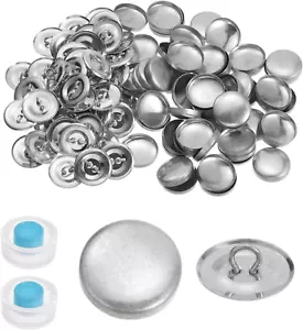 HARFINGTON 100 Sets Self Cover Button Kit 30L 0.75" 19Mm with Wire Backs Aluminu - Picture 1 of 12