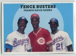 Revista de tarjetas de béisbol 1989 '59 Topps #68 Fence Busters - Franco, Davis & Sierra - Imagen 1 de 2