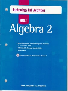 HOLT ALGEBRA 2 WORKBOOK: TECHNOLOGY LAB ACTIVITIES - NEW! - Picture 1 of 1