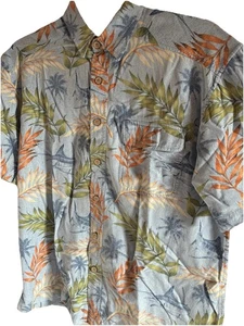 Reel Legends Performance Shirt Men’s Fishing Hawaiian Sz L Vented Zipper Pocket - Picture 1 of 15