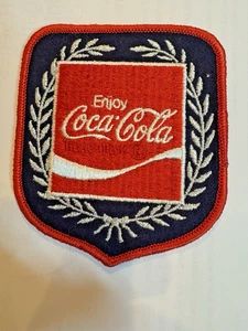 Coca-Cola Vintage Patch ‘Enjoy Coca Cola’ Embroidered Patch with Wreath, Rare - Picture 1 of 4