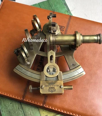 Brass Antique Kelvin & Hughes London Nautical Sextant Ship Decor Marine Gift 5" - Image 1 of 4