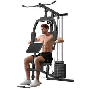 HOMCOM Stazione Fitness per Allenamento a Casa Palestra Multifunzione in Acciaio - Foto 1 di 10