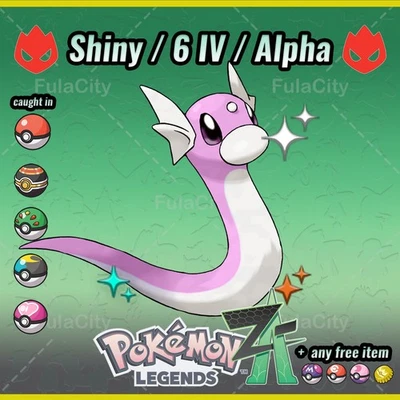 Dratini Pokemon Legends ZA ⚫ Alpha 🟢 Shiny 6 IV  ⚫ @ Holding Any Item - Image 1 of 3