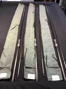 3 x Vintage K D Radcliffe Gardener Distance 11ft Karpfen Angelruten - Bild 1 von 10