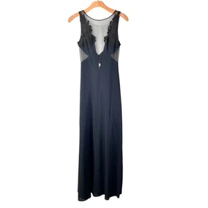 Vintage Sheer Black Lingerie Gown Sz XS Full Length Blanche Ralph Montenero Glam - Picture 1 of 7