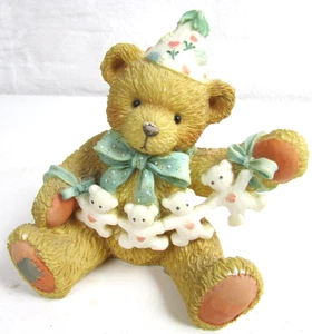 Figura Oso Hillman Happy Wishes 1992 De Colección Edad 4 Cumpleaños Fiesta Decoración - Imagen 1 de 4