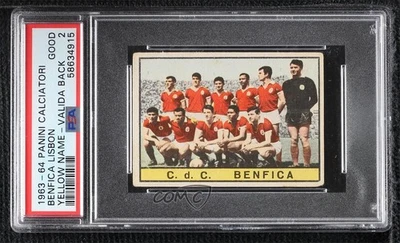 1963-64 Panini Calciatori Valida Back Benfica Lisboa PSA 2 Foto 1 de 2