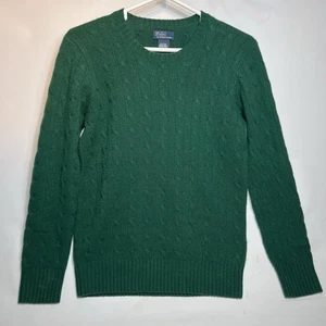 Suéter de punto con cable de cachemir Polo Ralph Lauren de colección para mujer talla M/L verde - Imagen 1 de 17