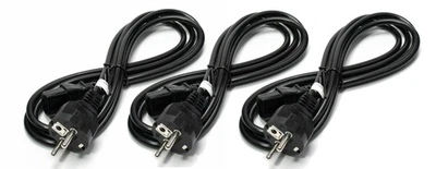 Kaltgerätekabel Monitor Netzkabel PC Printer Stromkabel Schuko Stecker NEU BLACK - Bild 1 von 4