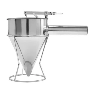Stainless Steel Pancake Batter Dispenser, Funnel Dispenser with Stand, Kitche... - Picture 1 of 8