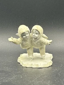 Vintage Dept. 56 Snowbabies WE MAKE A GREAT PAIR Ice Skating Snow 1980s - Picture 1 of 5